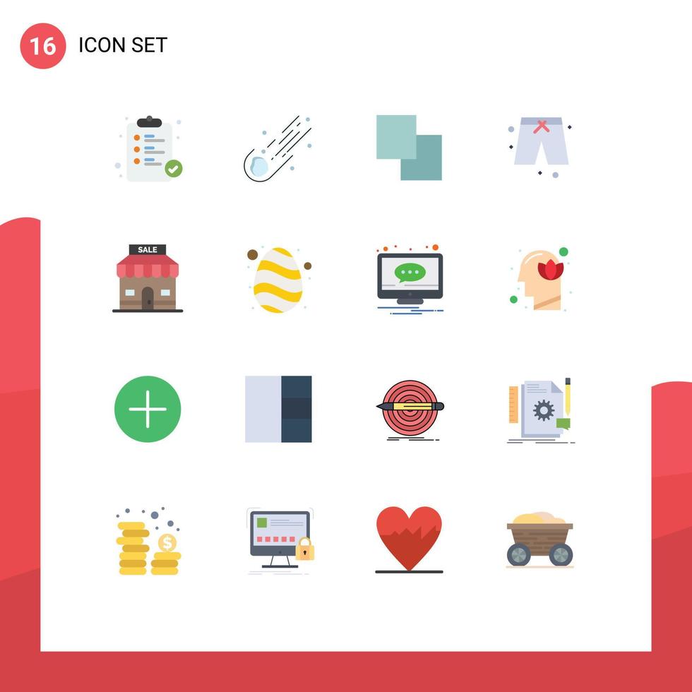 16 Creative Icons Modern Signs and Symbols of shop discount comet cloths beach Editable Pack of Creative Vector Design Elements