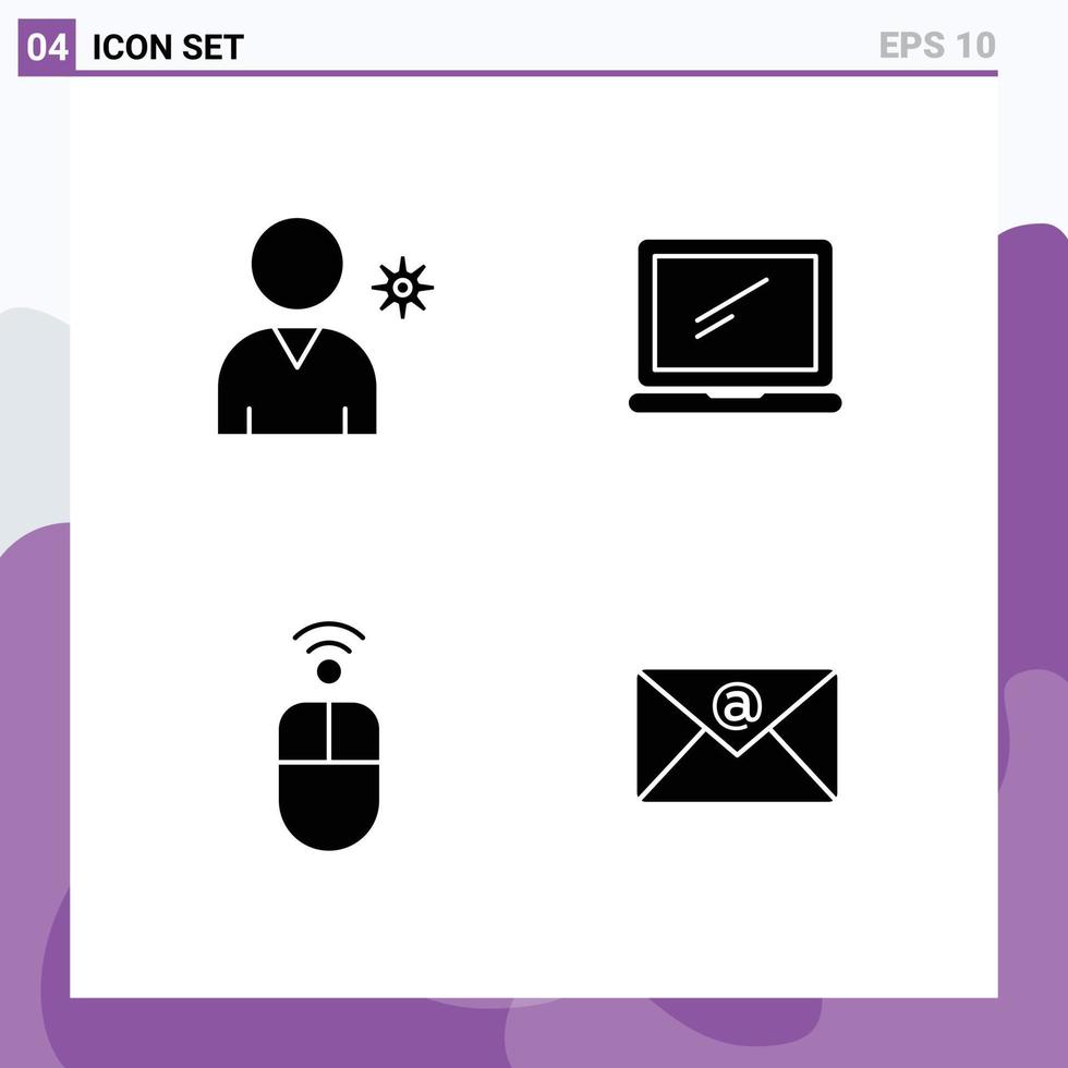 Pack of creative Solid Glyphs of controls hardware computer imac wireless Editable Vector Design Elements