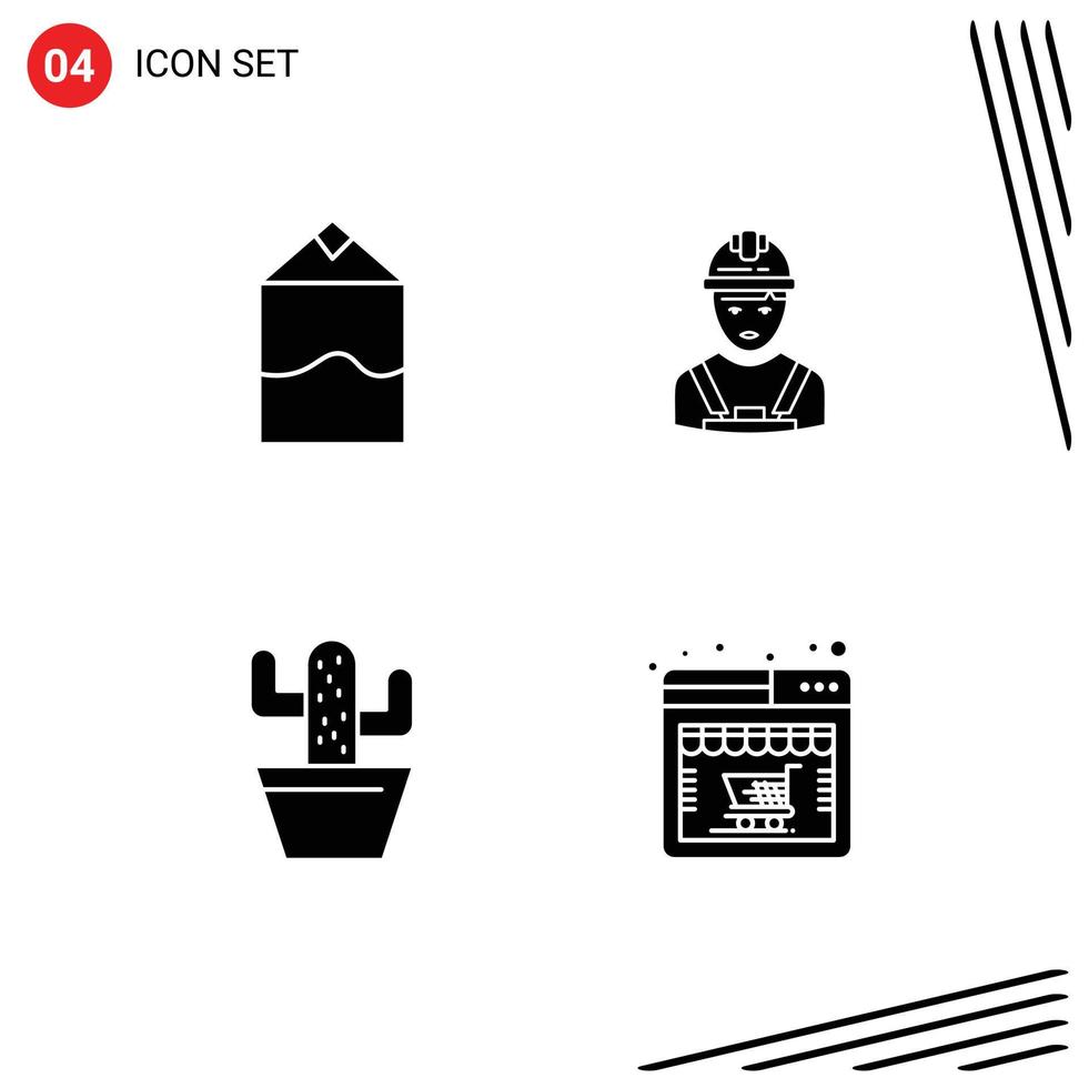 Group of Solid Glyphs Signs and Symbols for cream nature worker engineer spring Editable Vector Design Elements