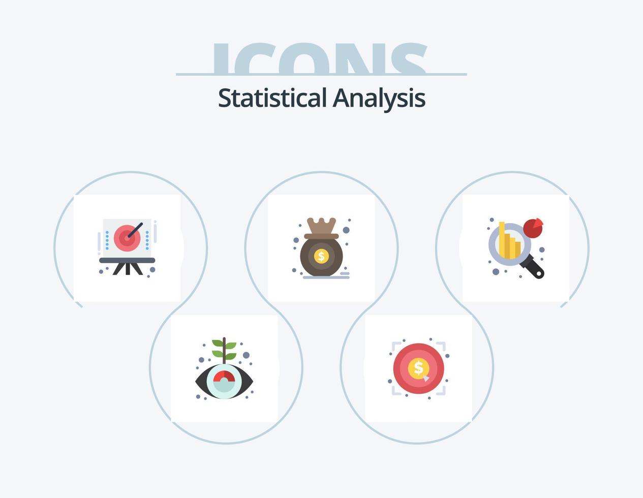 Statistical Analysis Flat Icon Pack 5 Icon Design. chart analysis. graph. arrow. diagram. analysis vector