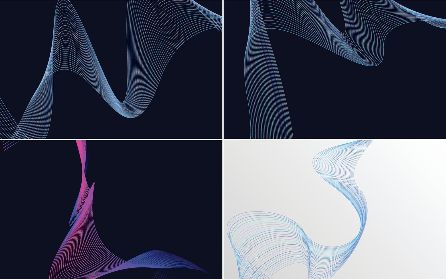 Collection of geometric minimal lines pattern set vector
