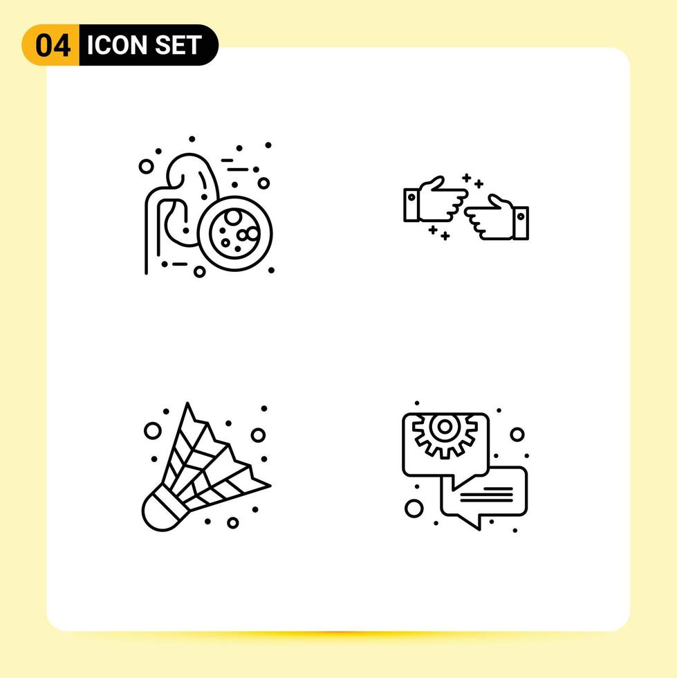 Universal Icon Symbols Group of 4 Modern Filledline Flat Colors of lungs disease camping urology ok business Editable Vector Design Elements