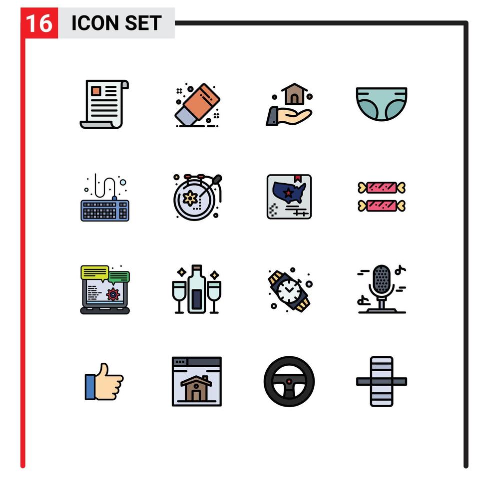 16 Creative Icons Modern Signs and Symbols of keyboard diaper tool children baby Editable Creative Vector Design Elements
