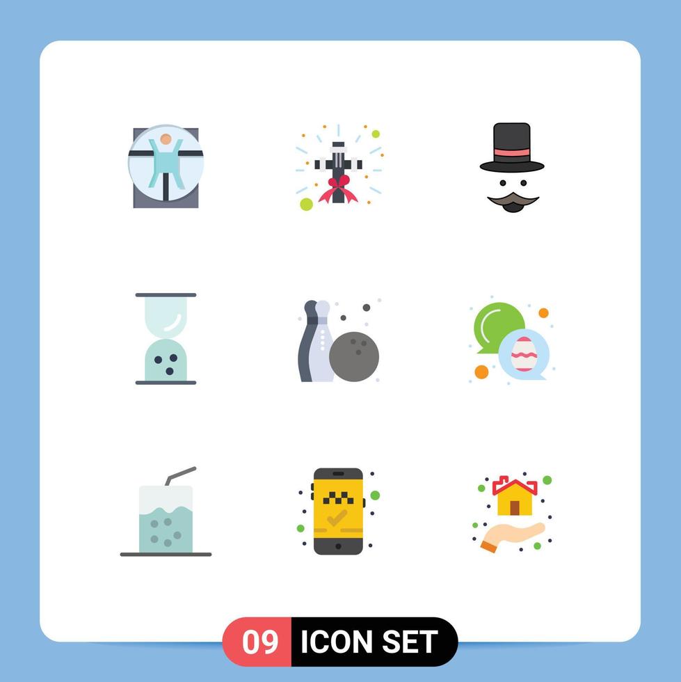 9 iconos creativos signos y símbolos modernos de bolos contorno bigote finanzas hombres elementos de diseño vectorial editables vector