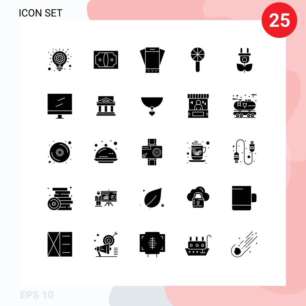 25 Universal Solid Glyphs Set for Web and Mobile Applications toy infancy device baby toy tilt Editable Vector Design Elements