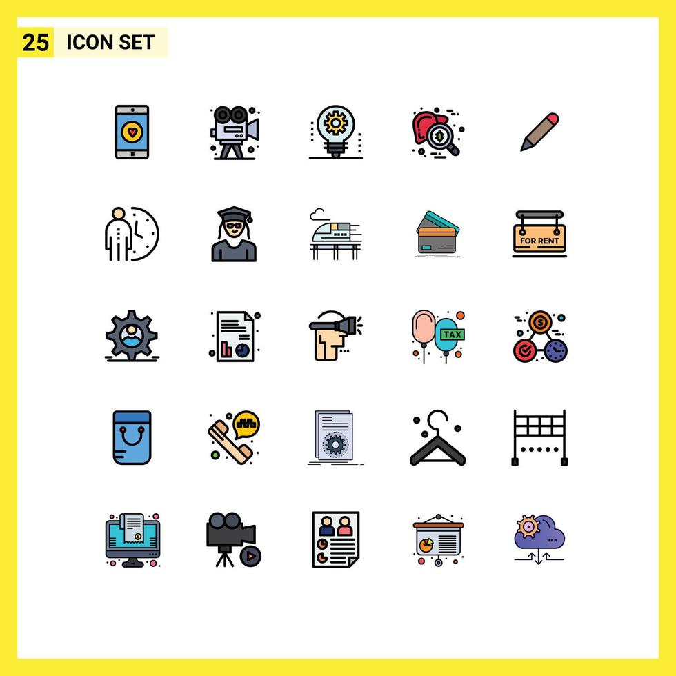 25 Creative Icons Modern Signs and Symbols of organ checkup arts robotics electronics Editable Vector Design Elements