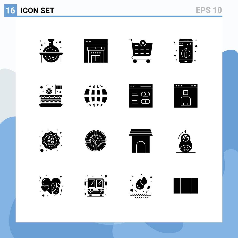 Universal Icon Symbols Group of 16 Modern Solid Glyphs of patrick celebration delete celebrate more Editable Vector Design Elements