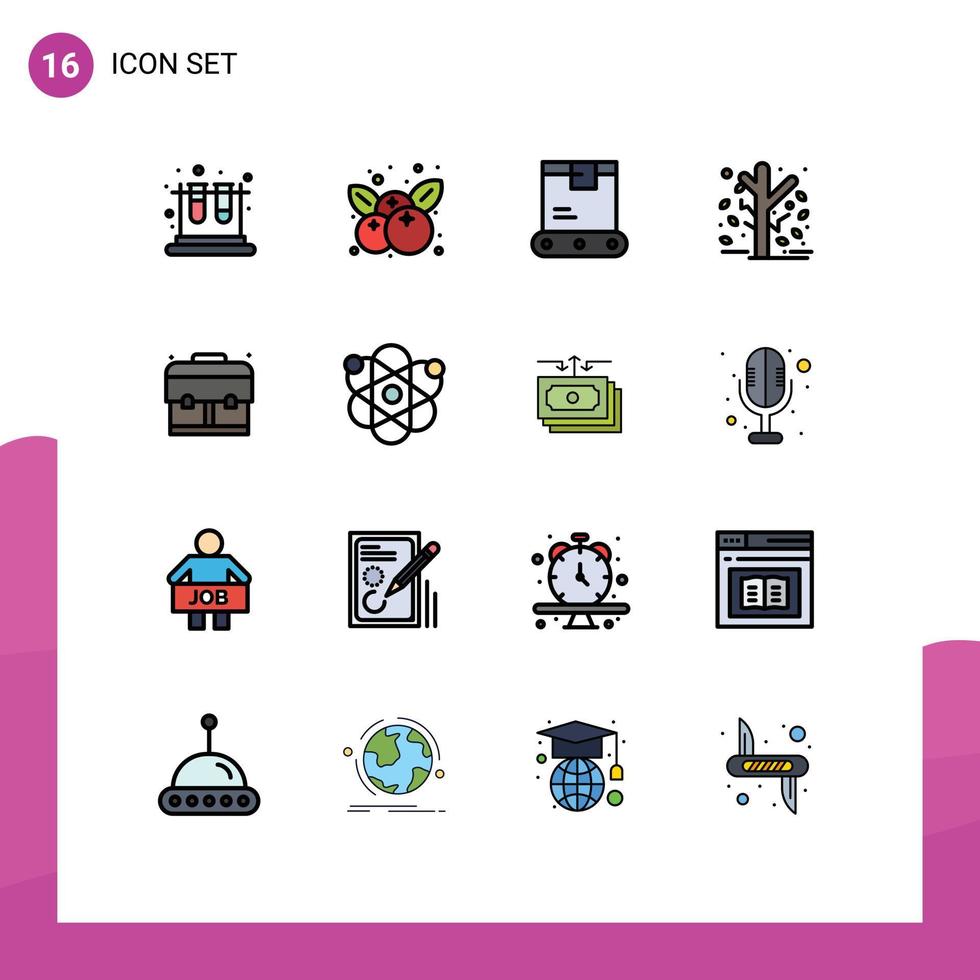 16 iconos creativos signos y símbolos modernos de entrega de temporada de bolsos jardín otoño elementos de diseño de vectores creativos editables