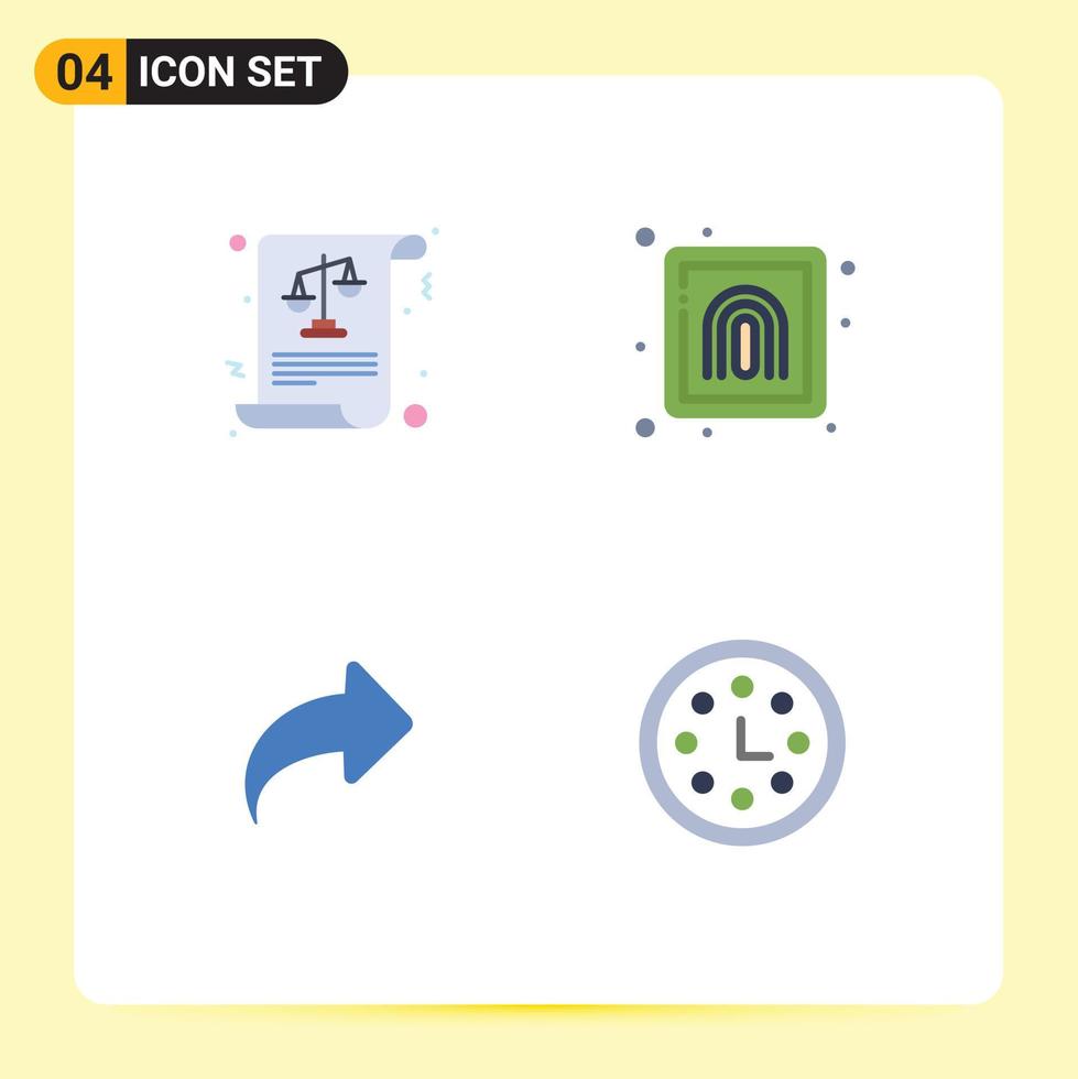 4 Universal Flat Icons Set for Web and Mobile Applications balance direction laws print forward Editable Vector Design Elements