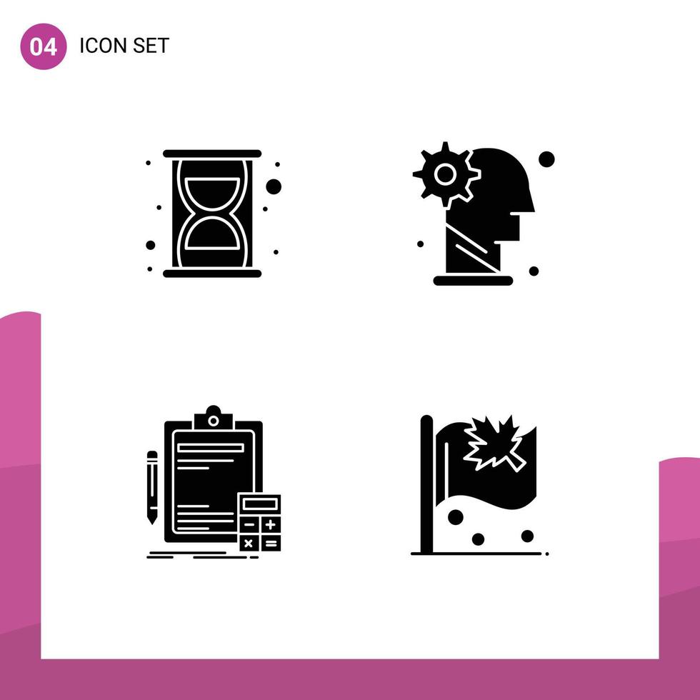 paquete de iconos de vectores de stock de 4 signos y símbolos de línea para la eficiencia bancaria mecanismo cerebral finanzas elementos de diseño de vectores editables