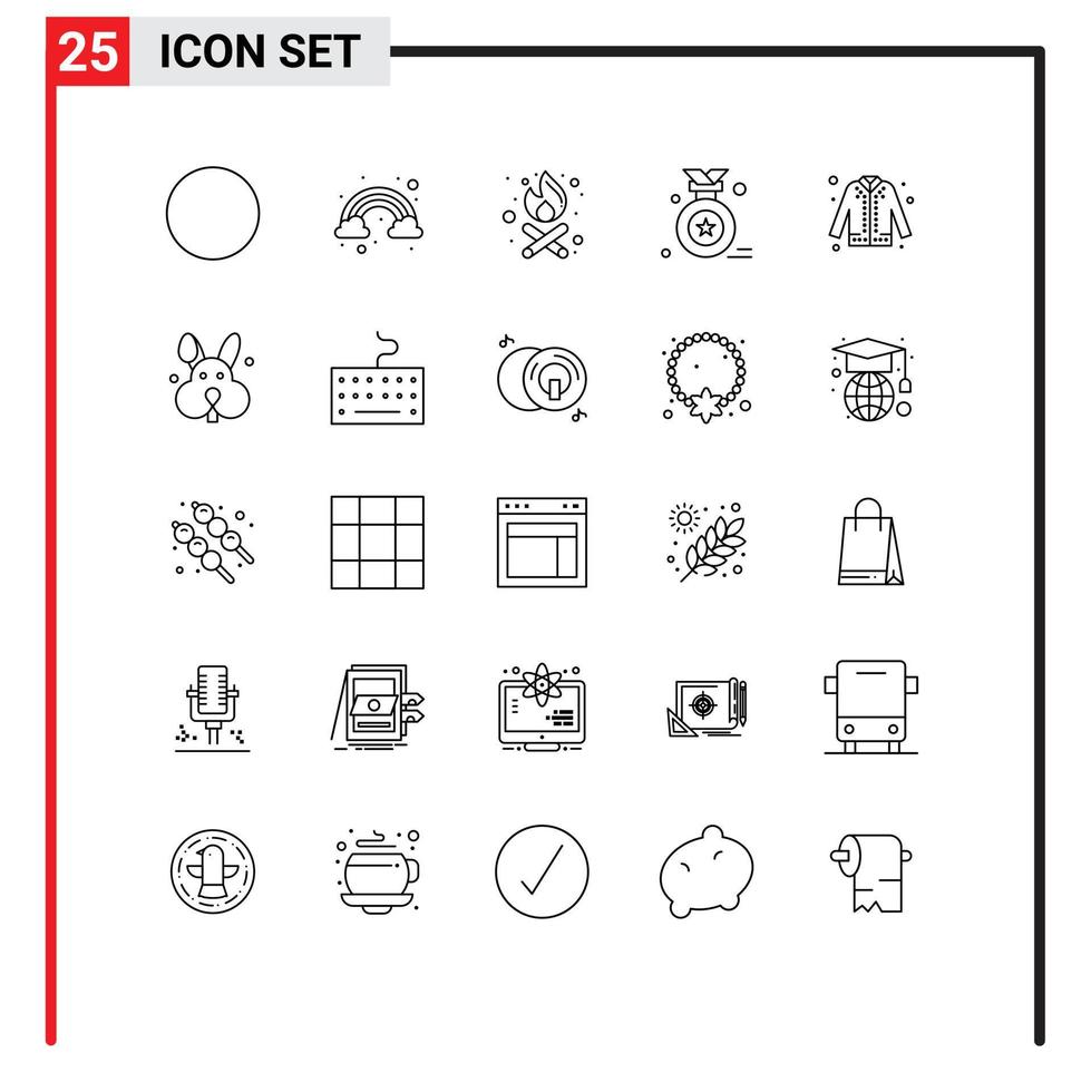 25 iconos creativos signos y símbolos modernos del premio eid de pascua escudo comercial elementos de diseño vectorial editables vector