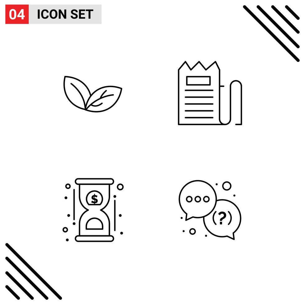 Universal Icon Symbols Group of 4 Modern Filledline Flat Colors of growth deadline spring invoice timer Editable Vector Design Elements