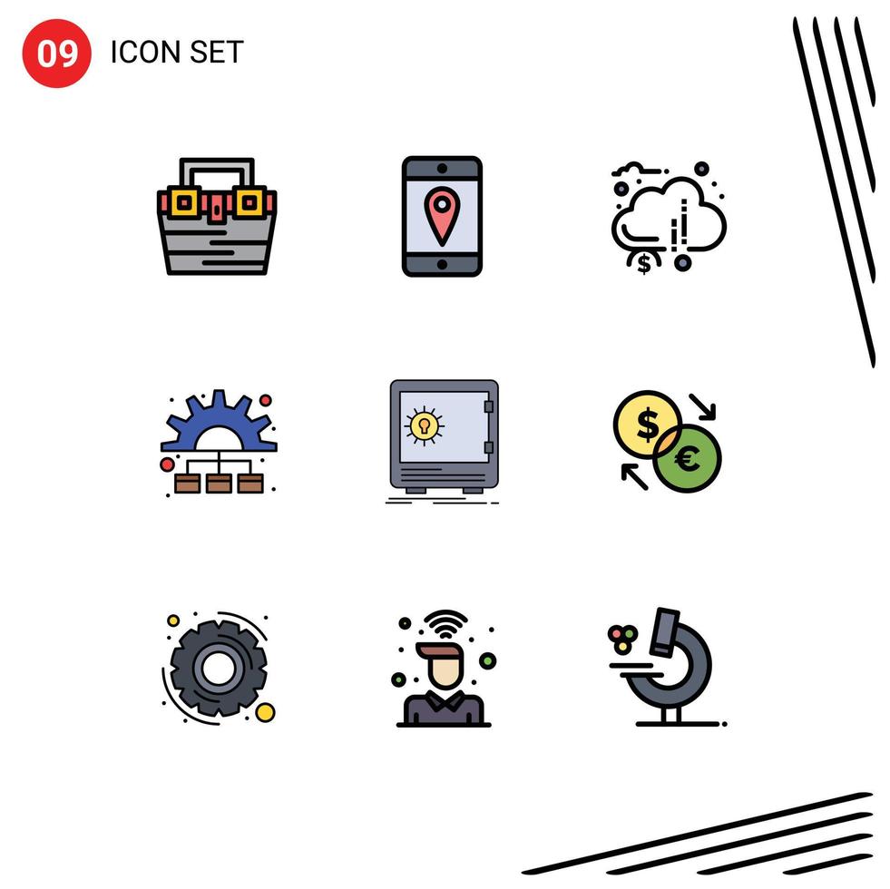 9 Creative Icons Modern Signs and Symbols of bank process crowd funding marketing funds Editable Vector Design Elements