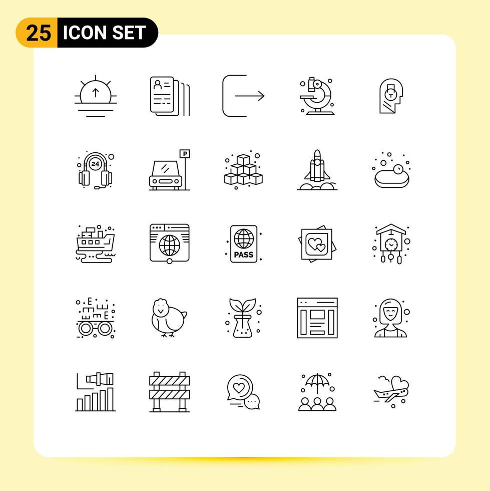 25 Creative Icons Modern Signs and Symbols of message lock logout science medical Editable Vector Design Elements