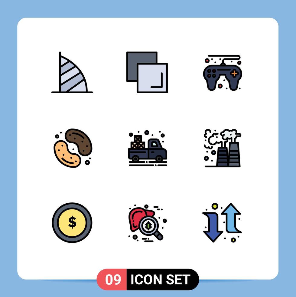 9 iconos creativos signos y símbolos modernos de gelatina de camión sido controlador de juegos dulces postres elementos de diseño vectorial editables vector