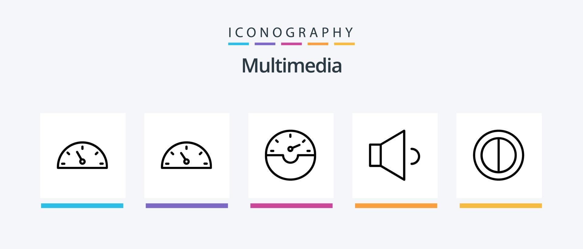 Multimedia Line 5 Icon Pack Including . speed. toggle. preferences. Creative Icons Design vector