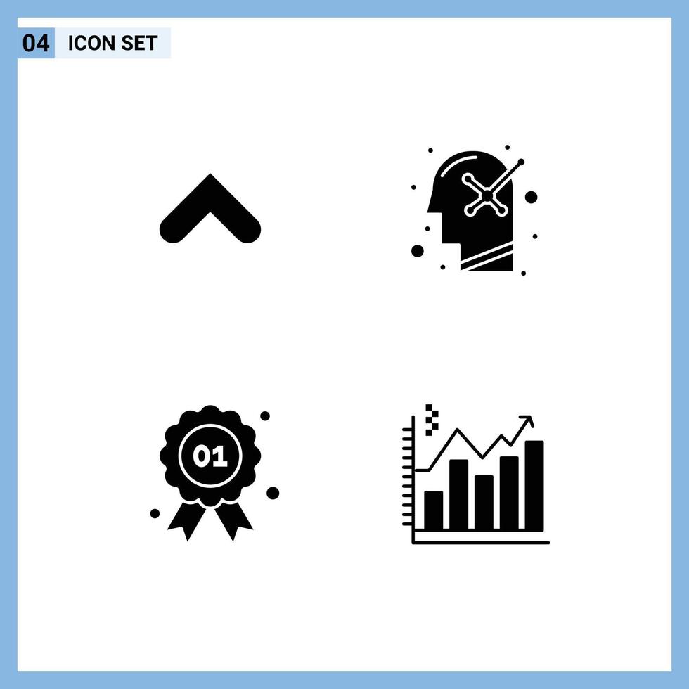 4 Thematic Vector Solid Glyphs and Editable Symbols of arrow badge sign psychology canada Editable Vector Design Elements