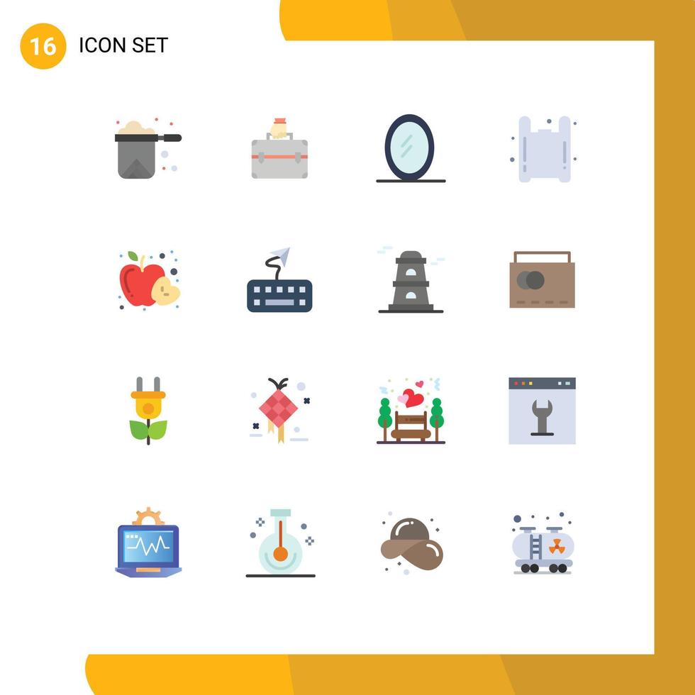 paquete de iconos de vector de stock de 16 signos y símbolos de línea para bolsa de manzana de fruta contaminación gas paquete editable de elementos de diseño de vector creativo