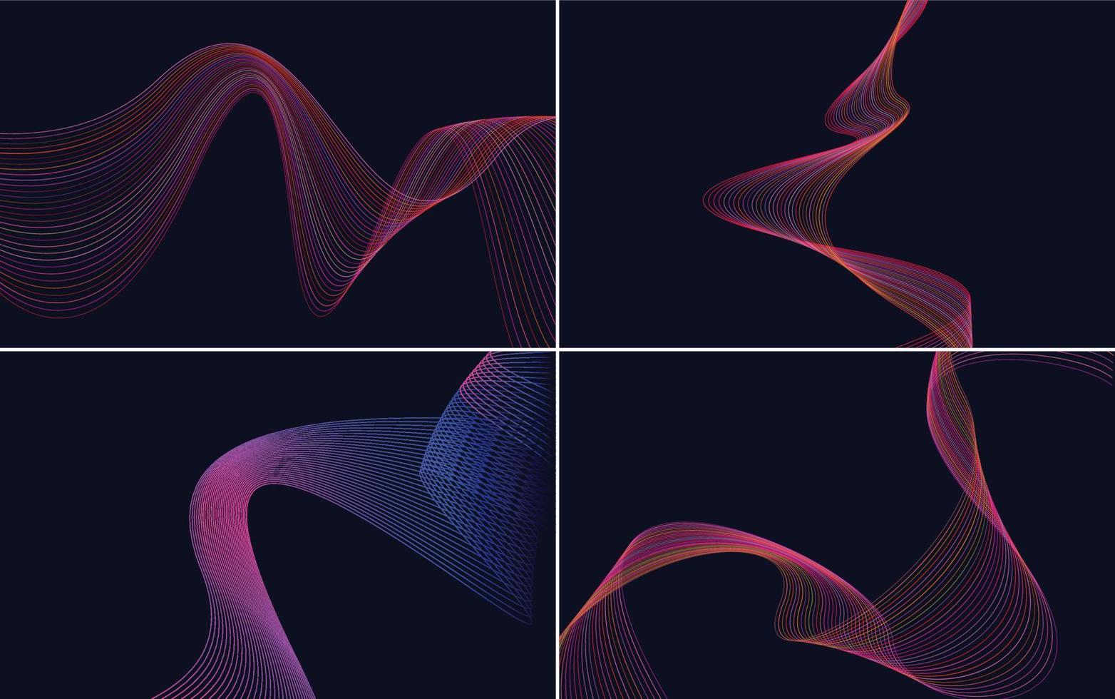 paquete de fondo de vector abstracto de curva de onda para un diseño moderno y minimalista