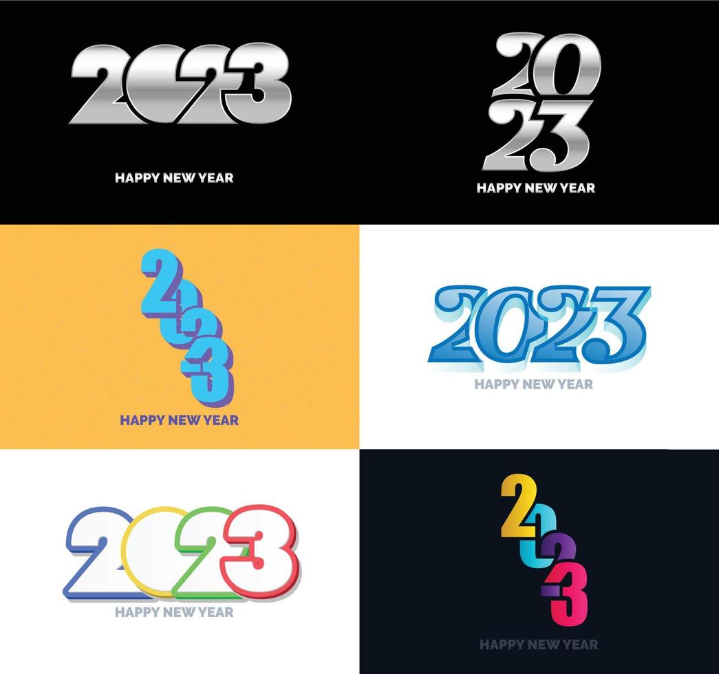 Big Set of 2023 Happy New Year logo text design 2023 number design template vector