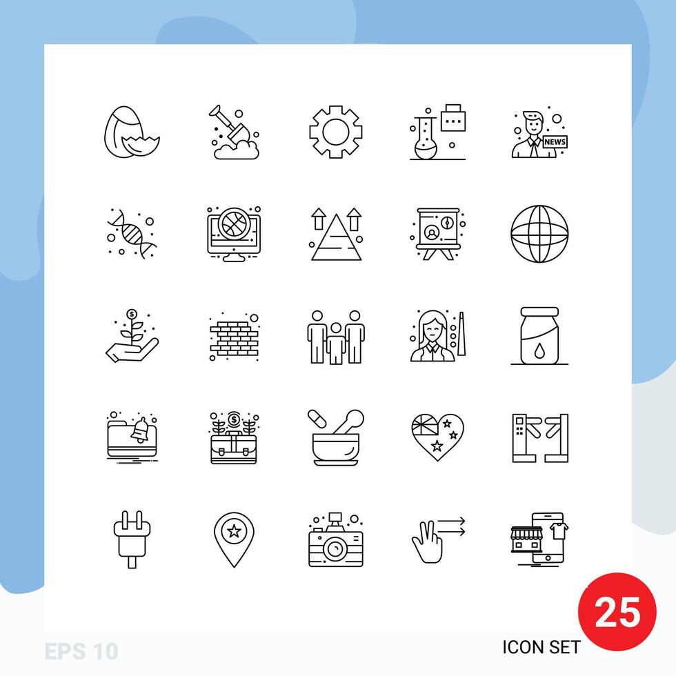 25 Line concept for Websites Mobile and Apps media anchor setting science portfolio science education Editable Vector Design Elements