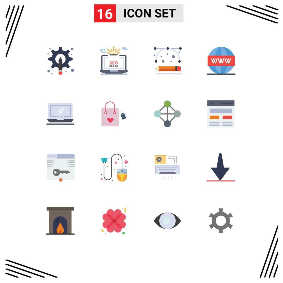 16 Universal Flat Colors Set for Web and Mobile Applications seo media configuration engine development tools Editable Pack of Creative Vector Design Elements