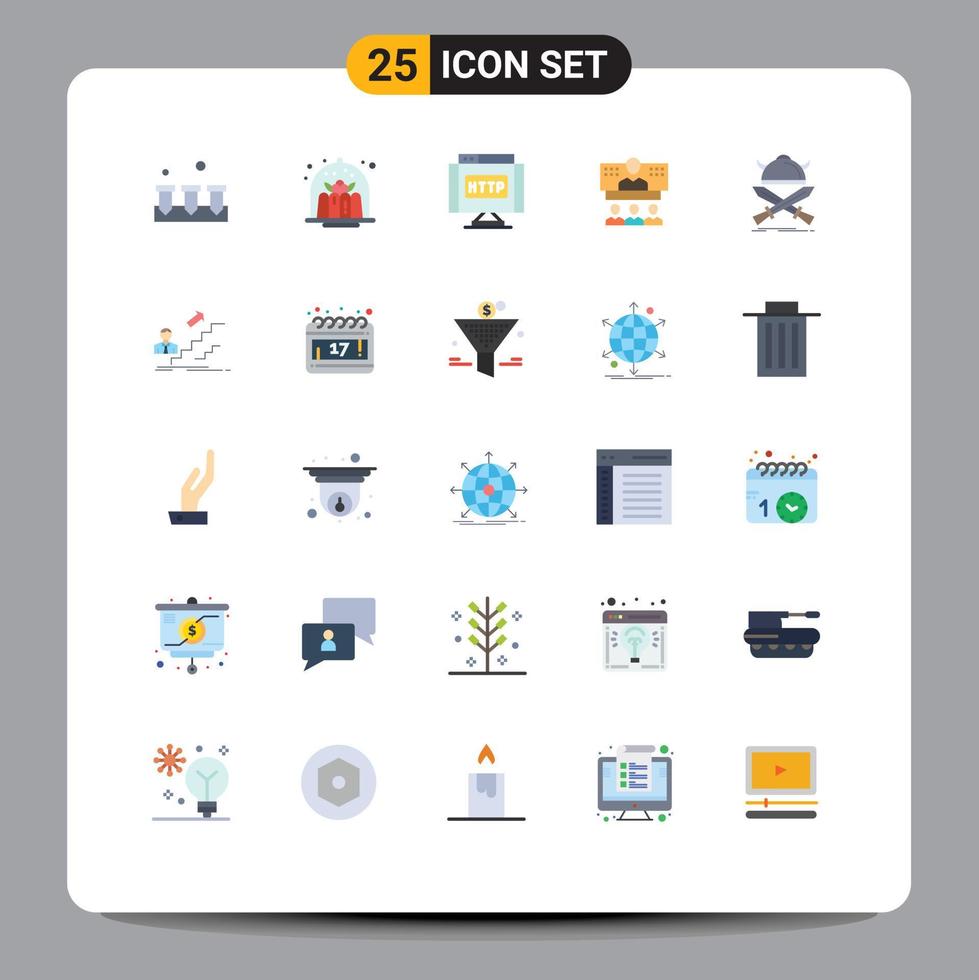 User Interface Pack of 25 Basic Flat Colors of internet call food business link Editable Vector Design Elements