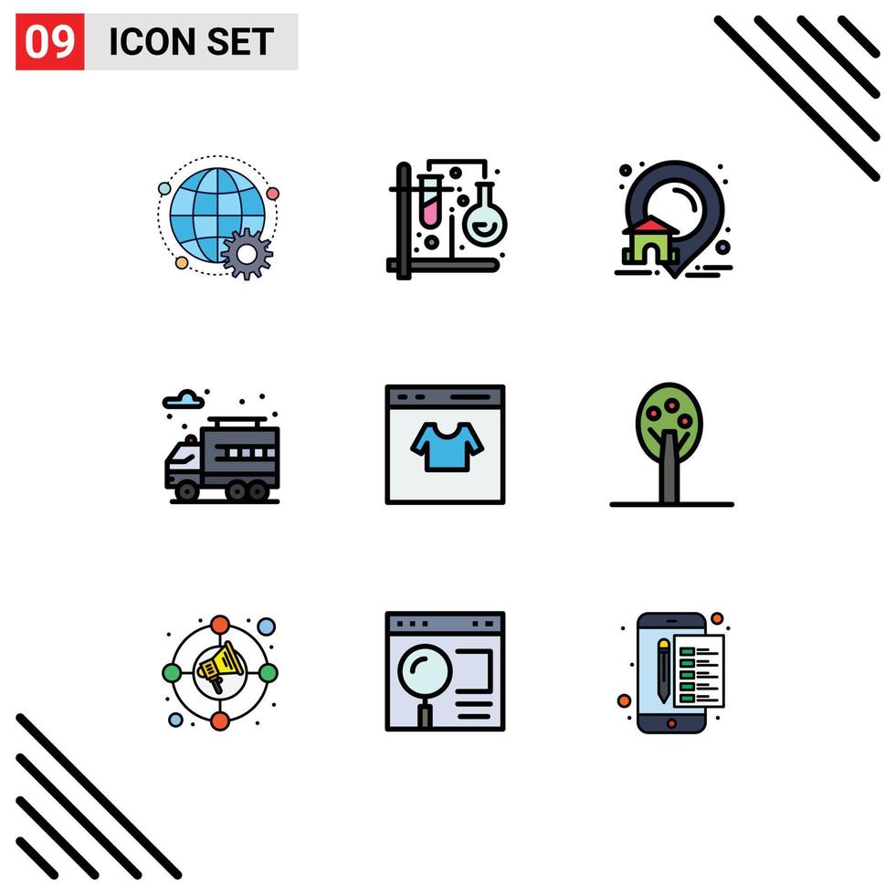 paquete de iconos de vector de stock de 9 signos y símbolos de línea para elementos de diseño de vector editables de ubicación de ciudad de fórmula de vida de tarjeta