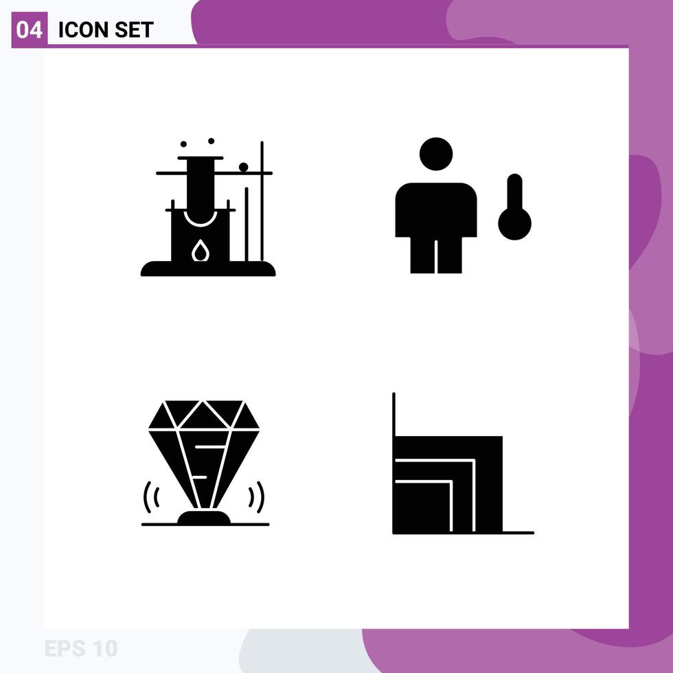 Set of 4 Vector Solid Glyphs on Grid for like value avatar human ruby Editable Vector Design Elements