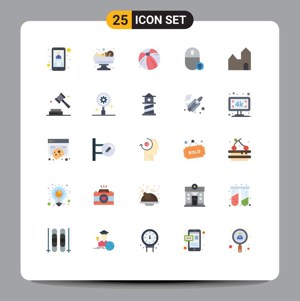 Stock Vector Icon Pack of 25 Line Signs and Symbols for industrial plant factory beach mouse gadget Editable Vector Design Elements