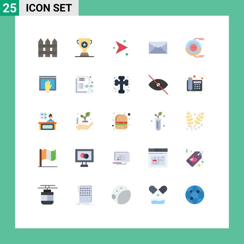 25 Thematic Vector Flat Colors and Editable Symbols of allocation education marketing chat right Editable Vector Design Elements