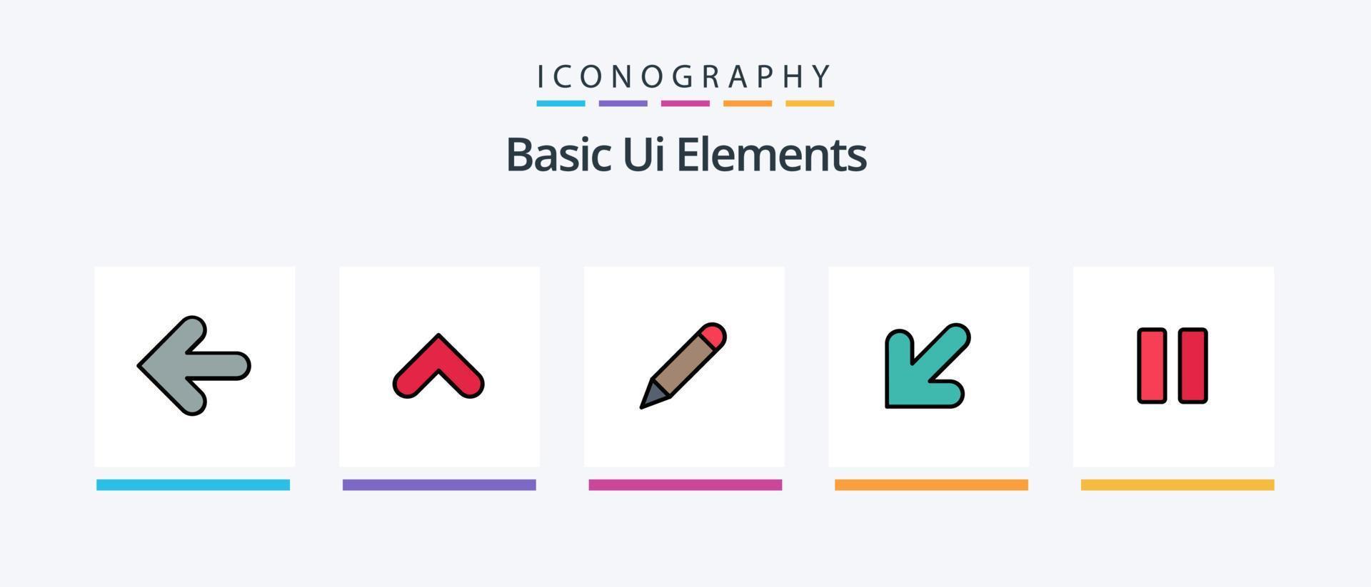 Basic Ui Elements Line Filled 5 Icon Pack Including cancel. write. delete. school. pencil. Creative Icons Design vector