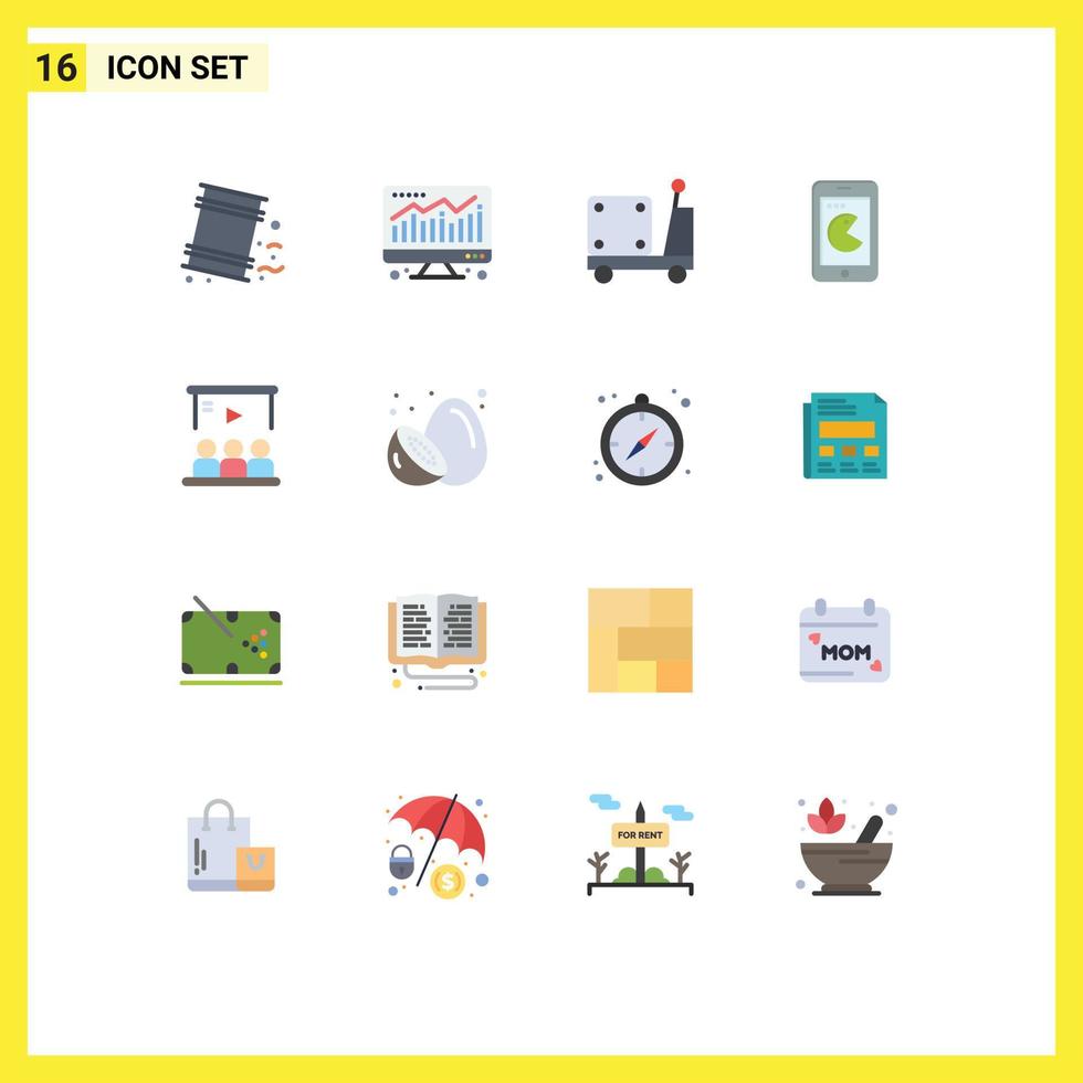 16 Flat Color concept for Websites Mobile and Apps tutorial presentation logistic hardware mobile Editable Pack of Creative Vector Design Elements