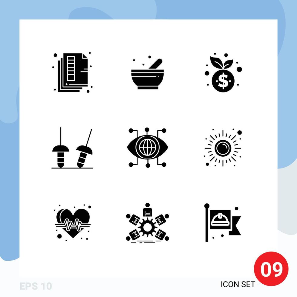 9 Creative Icons Modern Signs and Symbols of technology data business sport fencing Editable Vector Design Elements