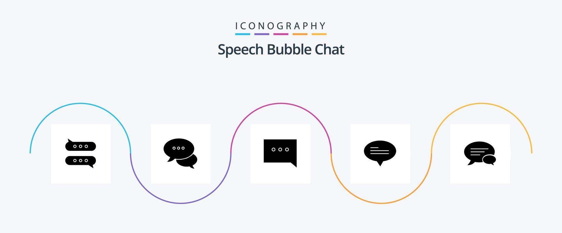 Chat Glyph 5 Icon Pack Including . conversation. message vector
