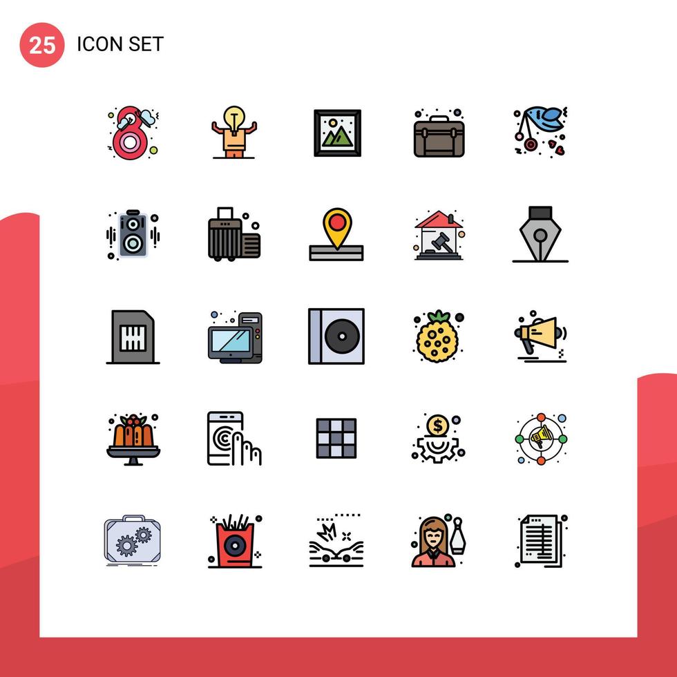 25 Creative Icons Modern Signs and Symbols of web design person bag living Editable Vector Design Elements