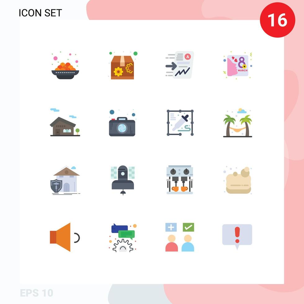 16 Universal Flat Colors Set for Web and Mobile Applications home invite send female card Editable Pack of Creative Vector Design Elements