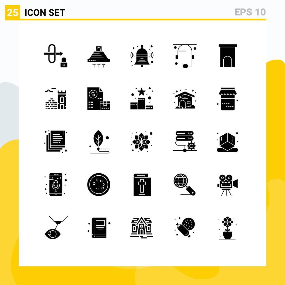 Set of 25 Modern UI Icons Symbols Signs for estate support bell help communication Editable Vector Design Elements