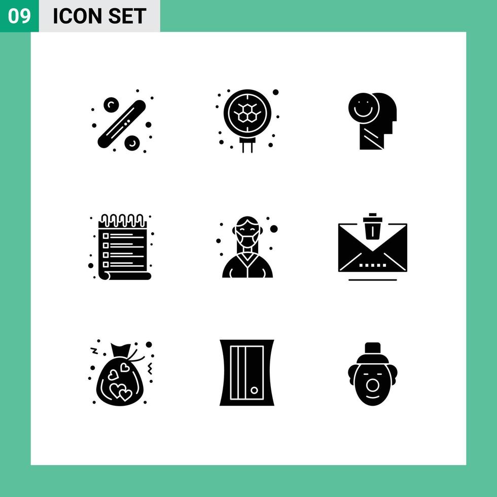 9 Creative Icons Modern Signs and Symbols of doctor wish happiness schedule optimism Editable Vector Design Elements
