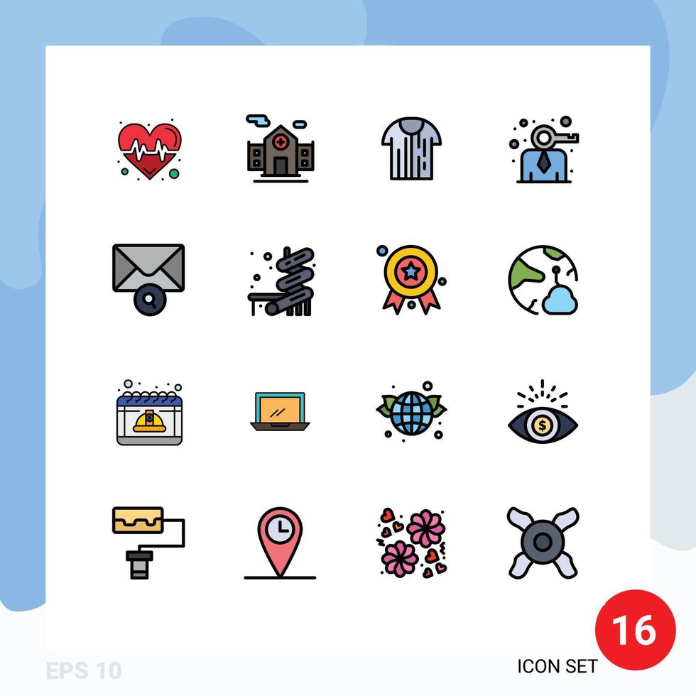 Set of 16 Modern UI Icons Symbols Signs for message person sport modern business Editable Creative Vector Design Elements