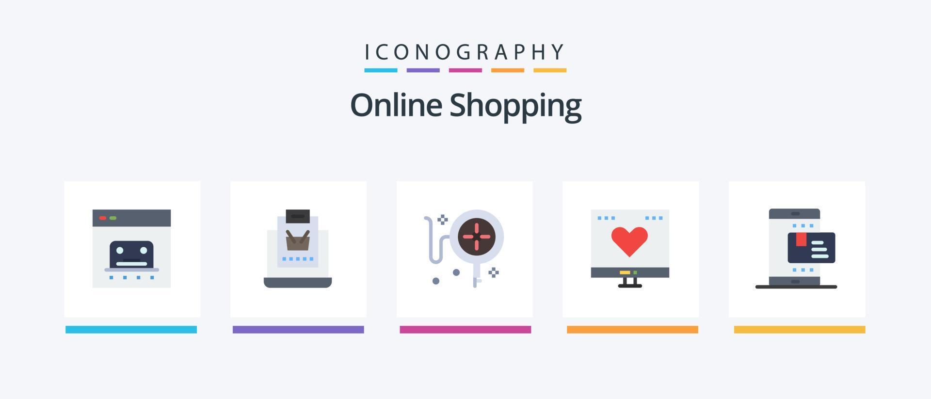 paquete de iconos planos de 5 compras en línea que incluye dinero. como. comercio. finanzas. en línea. diseño de iconos creativos vector