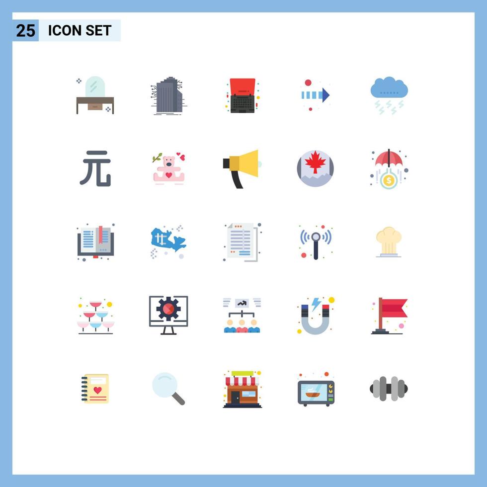 Stock Vector Icon Pack of 25 Line Signs and Symbols for right arrow connected offer laptop Editable Vector Design Elements