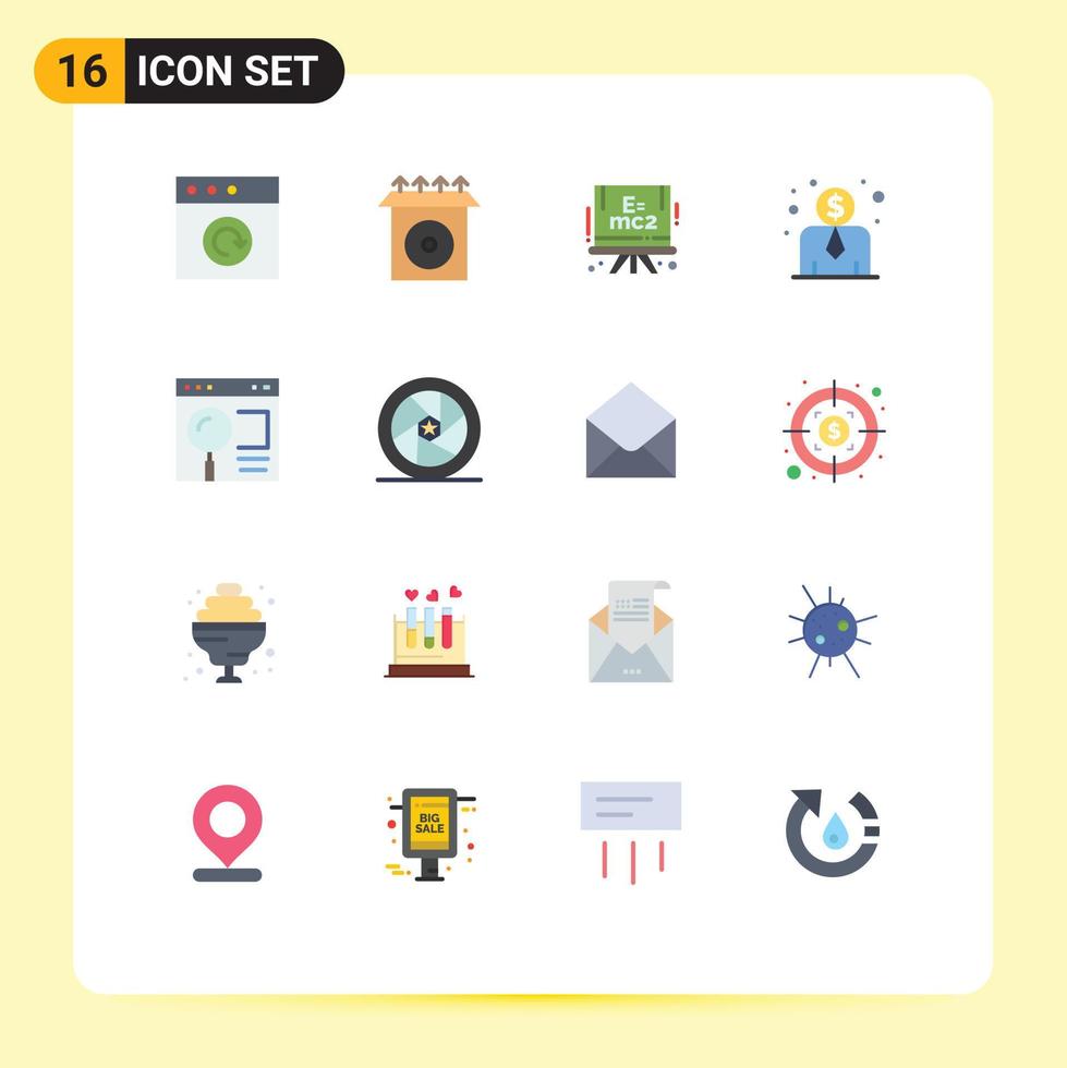Modern Set of 16 Flat Colors and symbols such as featured star web science search interface Editable Pack of Creative Vector Design Elements