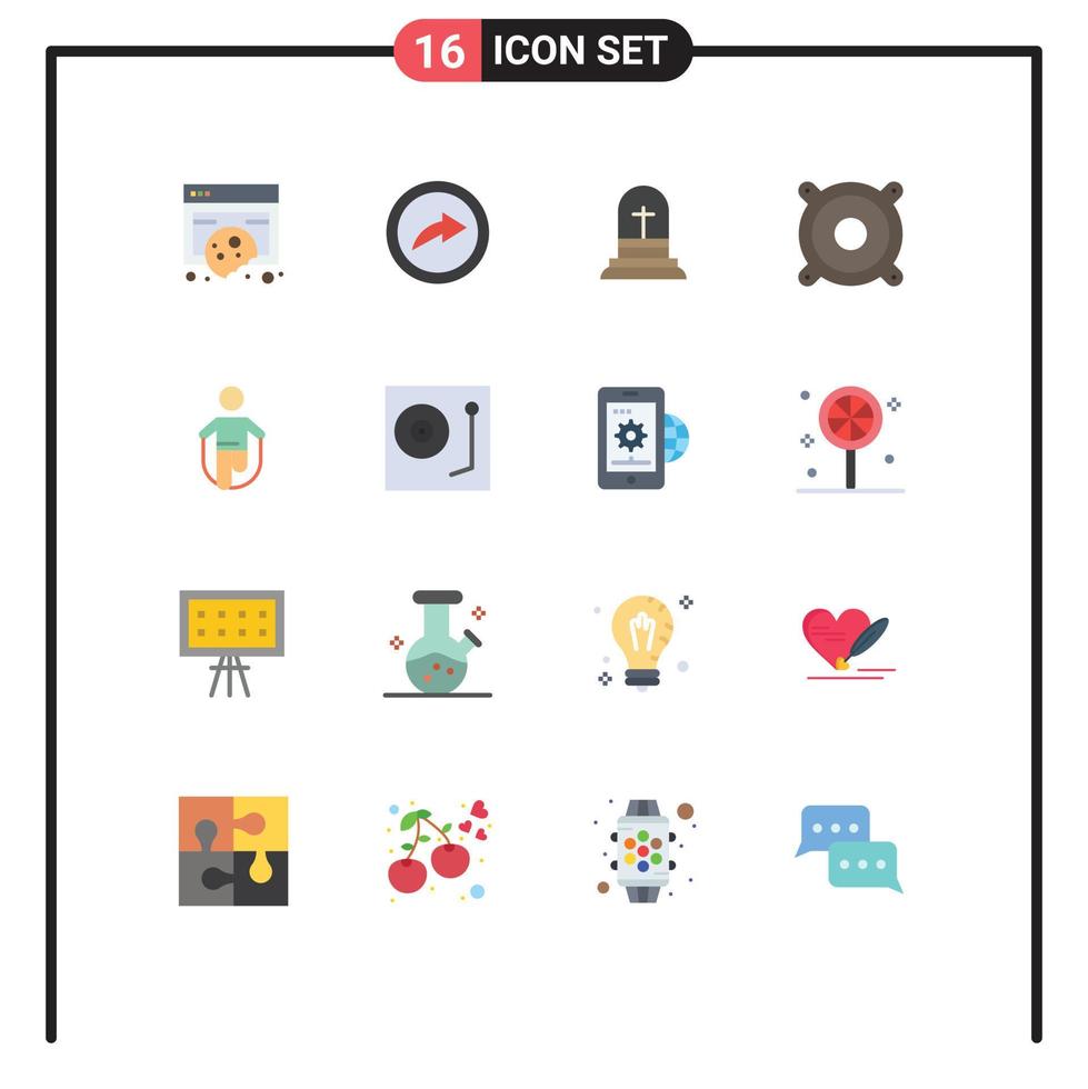 16 Creative Icons Modern Signs and Symbols of jumping activity celebration speaker devices Editable Pack of Creative Vector Design Elements
