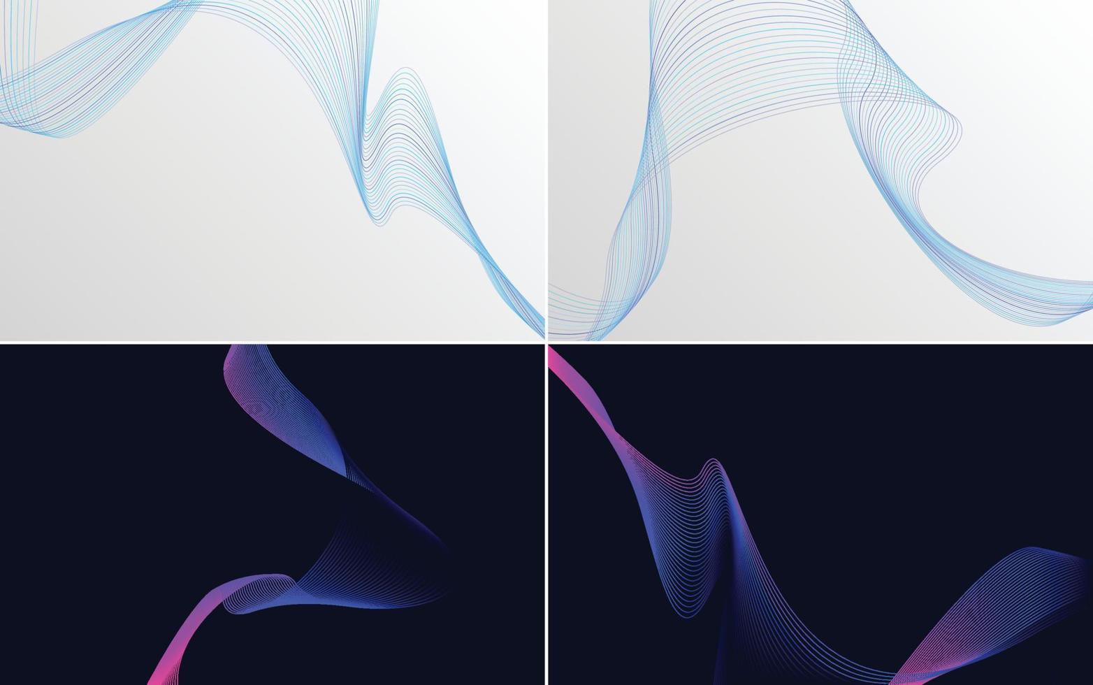paquete de fondo de vector abstracto de curva de onda para un diseño elegante y moderno