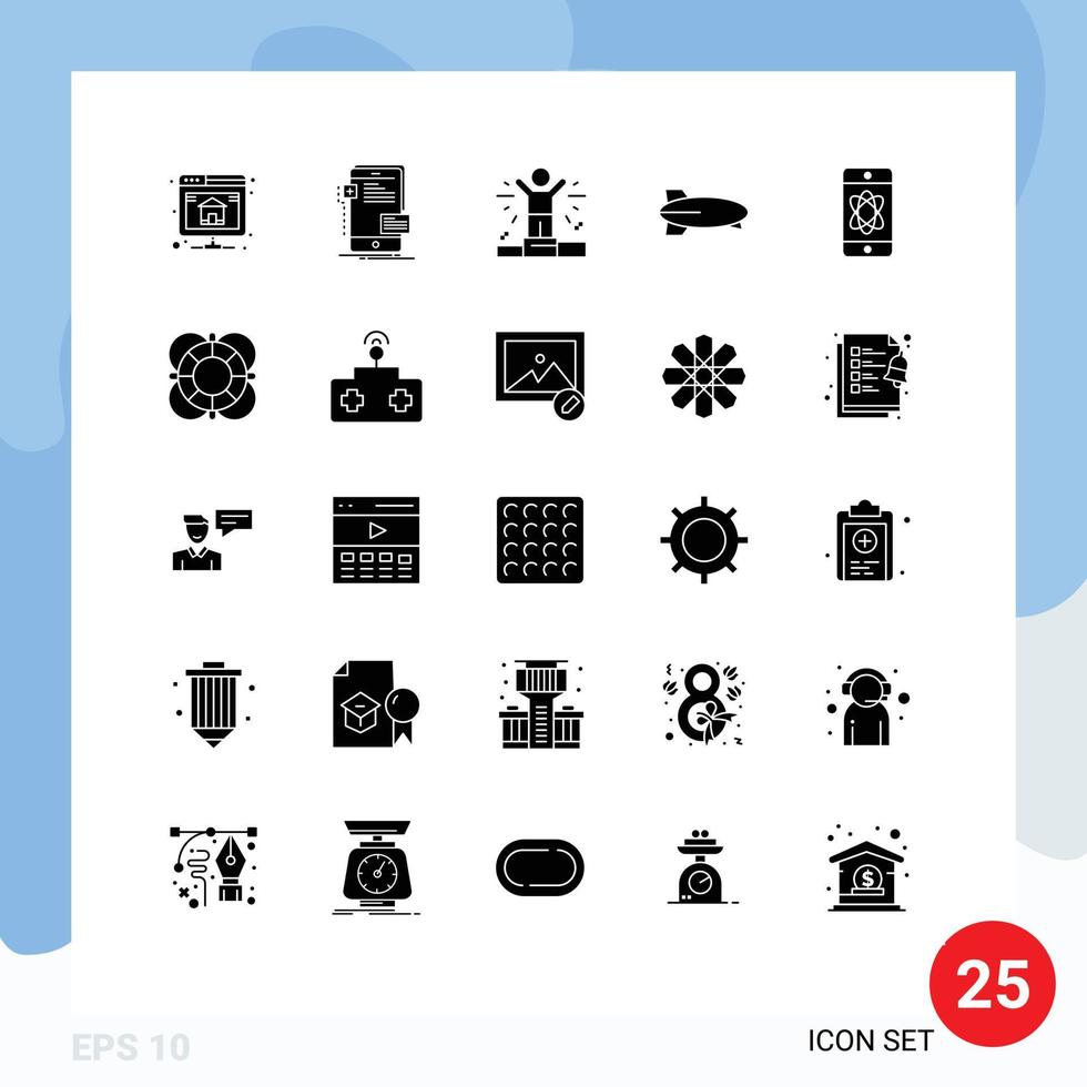 25 iconos creativos signos y símbolos modernos de vehículos científicos desarrollador transporte globo elementos de diseño vectorial editables vector