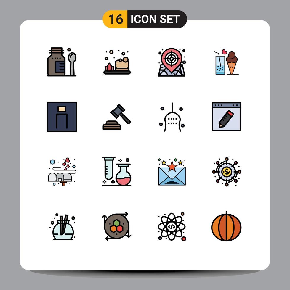 16 Creative Icons Modern Signs and Symbols of men human target cone glass Editable Creative Vector Design Elements