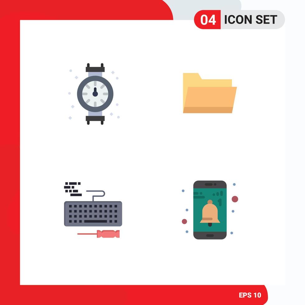 Pack of 4 creative Flat Icons of gauge keyboard plumbing data repair Editable Vector Design Elements