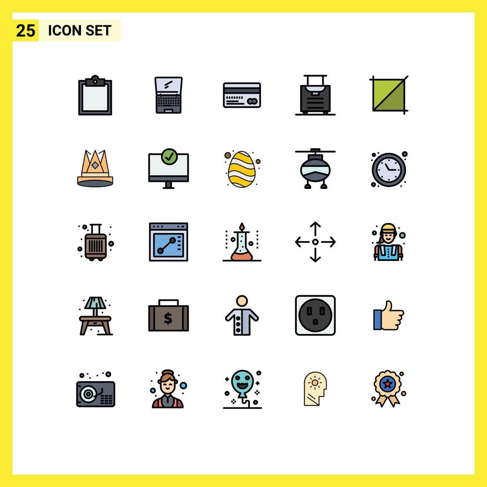 Set of 25 Modern UI Icons Symbols Signs for design travel credit luggage payment Editable Vector Design Elements