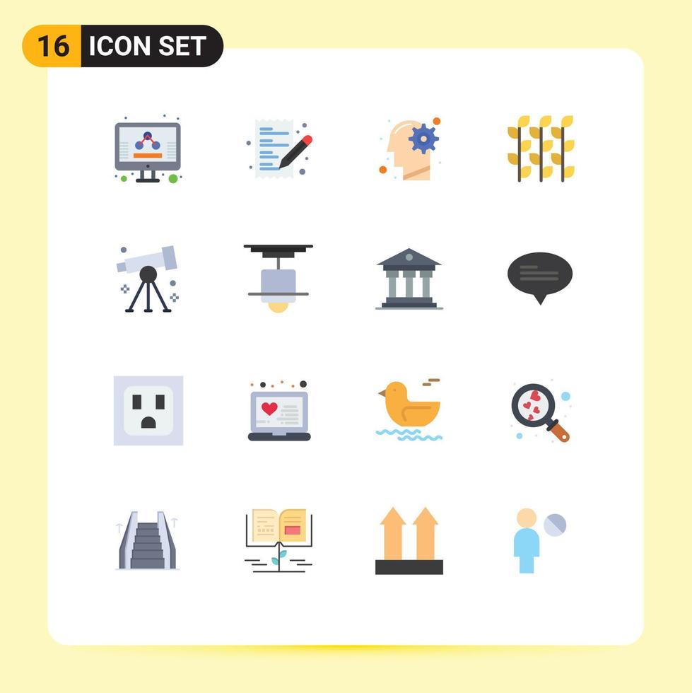 Modern Set of 16 Flat Colors and symbols such as millet grain head gluten solution Editable Pack of Creative Vector Design Elements